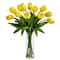 23" Artificial Tulip Arrangement with Cylinder Glass Vase